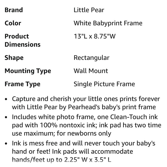 Little pear baby’s Handprint and Footprint No Mess Frame - Picture 6 of 7